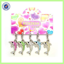 Wholesale Alloy High Quality Crystal Dolphin Charm